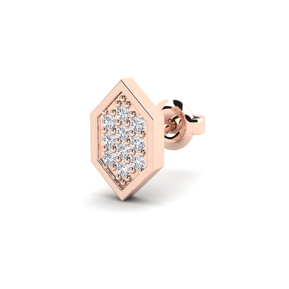 9k Oro Rosa Diamante cultivado en laboratorio Pendiente para hombre Mercedario