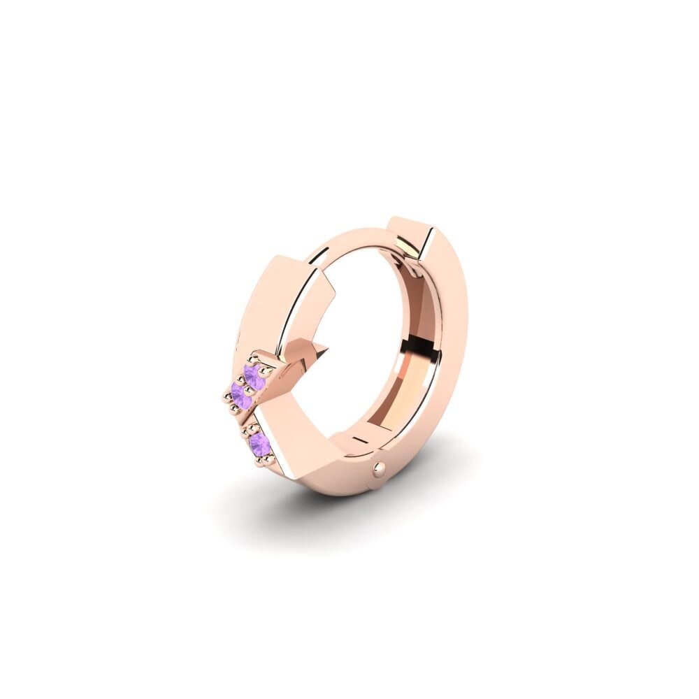 9k Oro Rosa Amatista Pendiente para hombre Terjamin