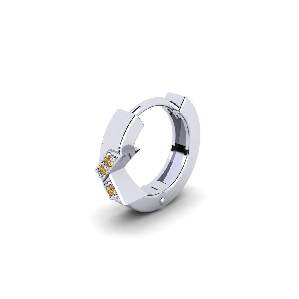 925 stříbro Hnědý diamant Pánské náušnice Terjamin