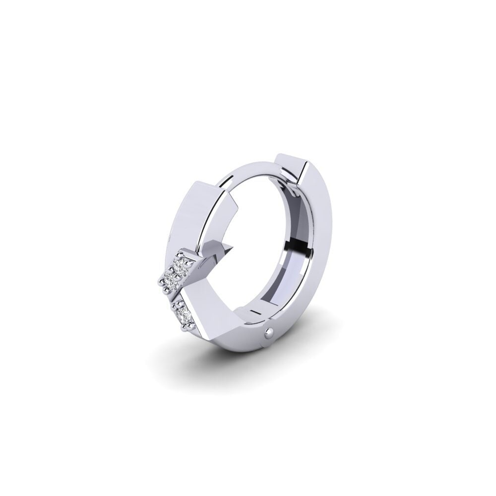 585 Bílé zlato Diamant Brilliant Pánské náušnice Terjamin
