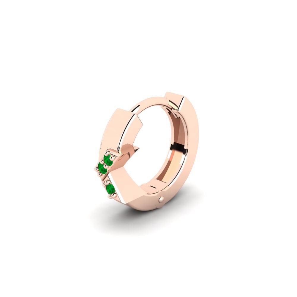 14ct Rose Gold Emerald Men's Earring Terjamin