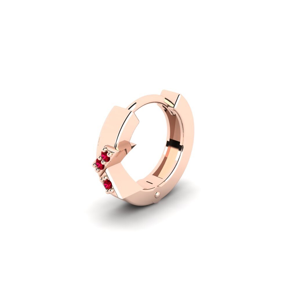 9k Oro Rosa Circonita Roja Pendiente para hombre Terjamin