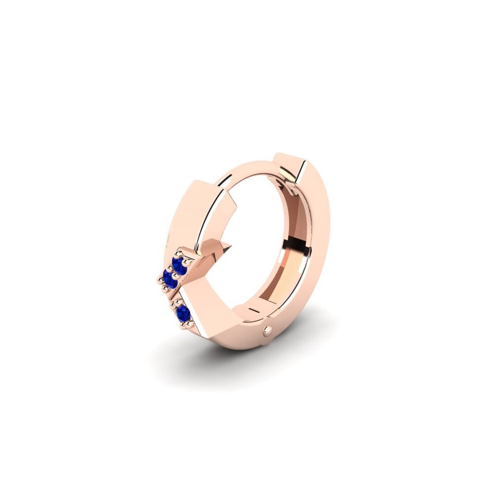 14ct Rose Gold Sapphire Men's Earring Terjamin