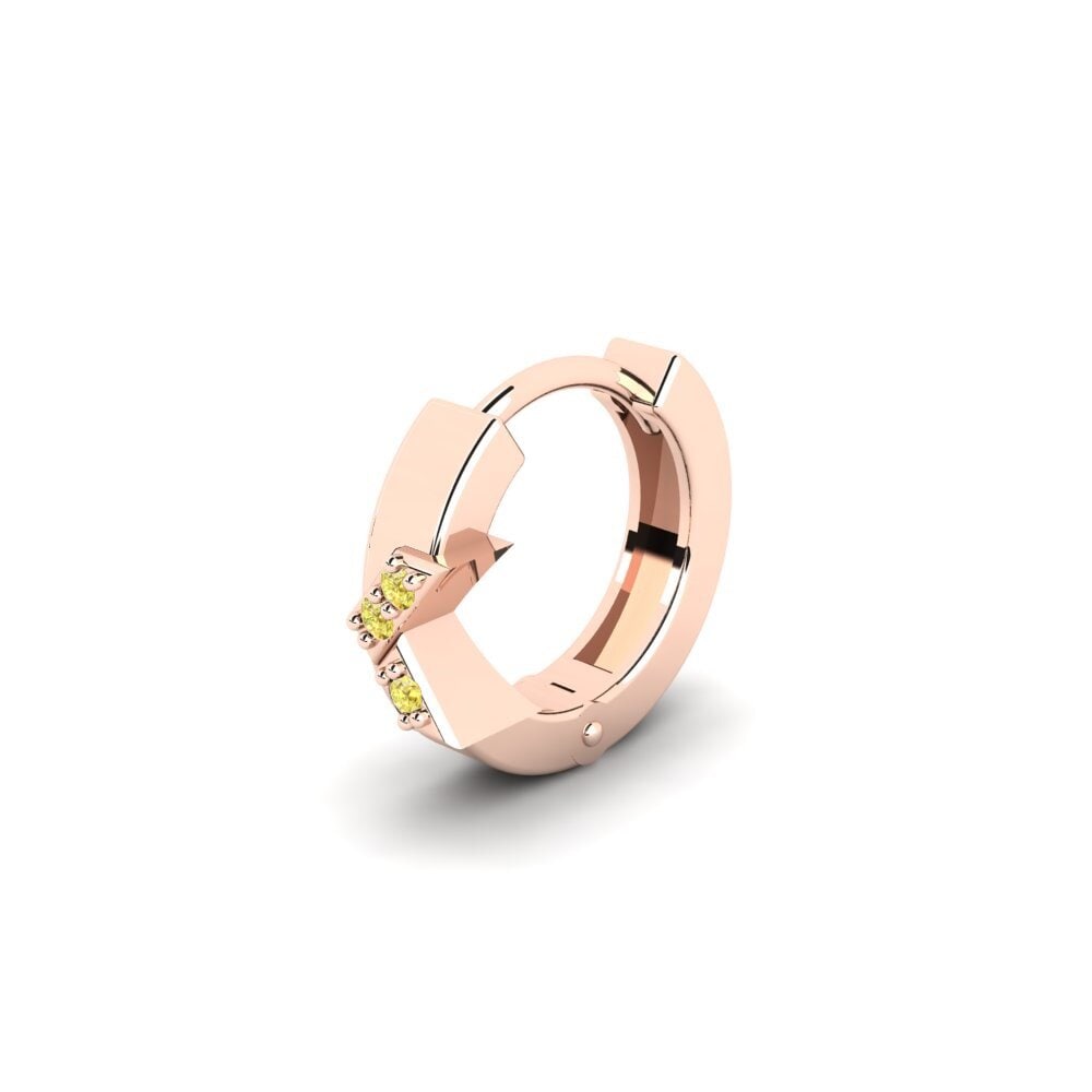 9ct Rose Gold Yellow Sapphire Men's Earring Terjamin