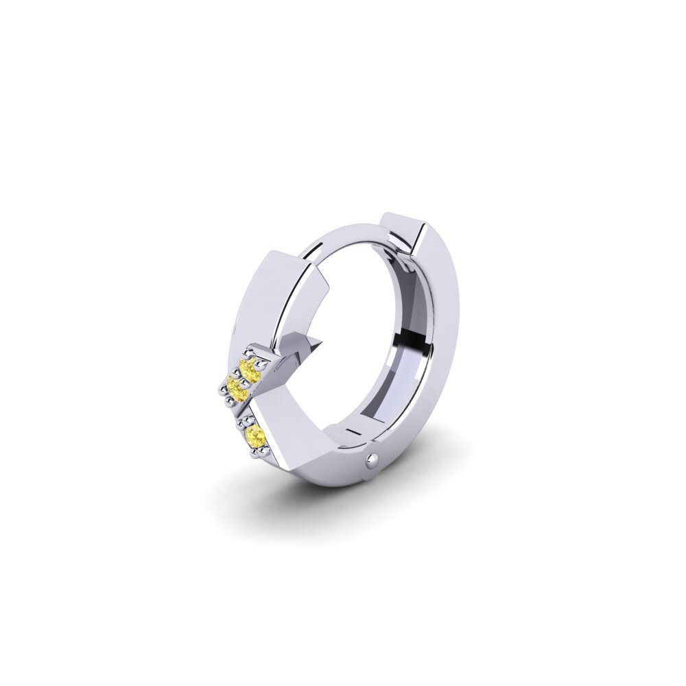 Platino Zafiro amarillo Pendiente para hombre Terjamin