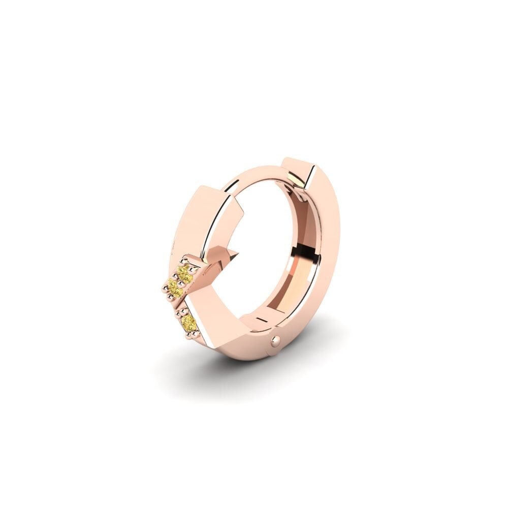 14ct Rose Gold Yellow Diamond Men's Earring Terjamin
