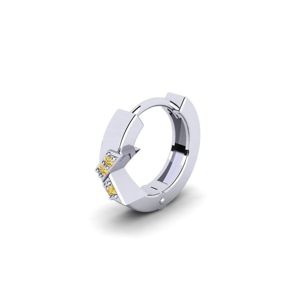 950 Palladium Žlutý diamant Pánské náušnice Terjamin