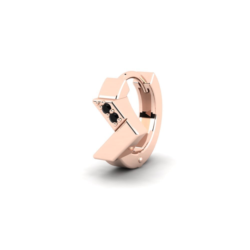9ct Rose Gold Black Sapphire Men's Earring Samiopoula