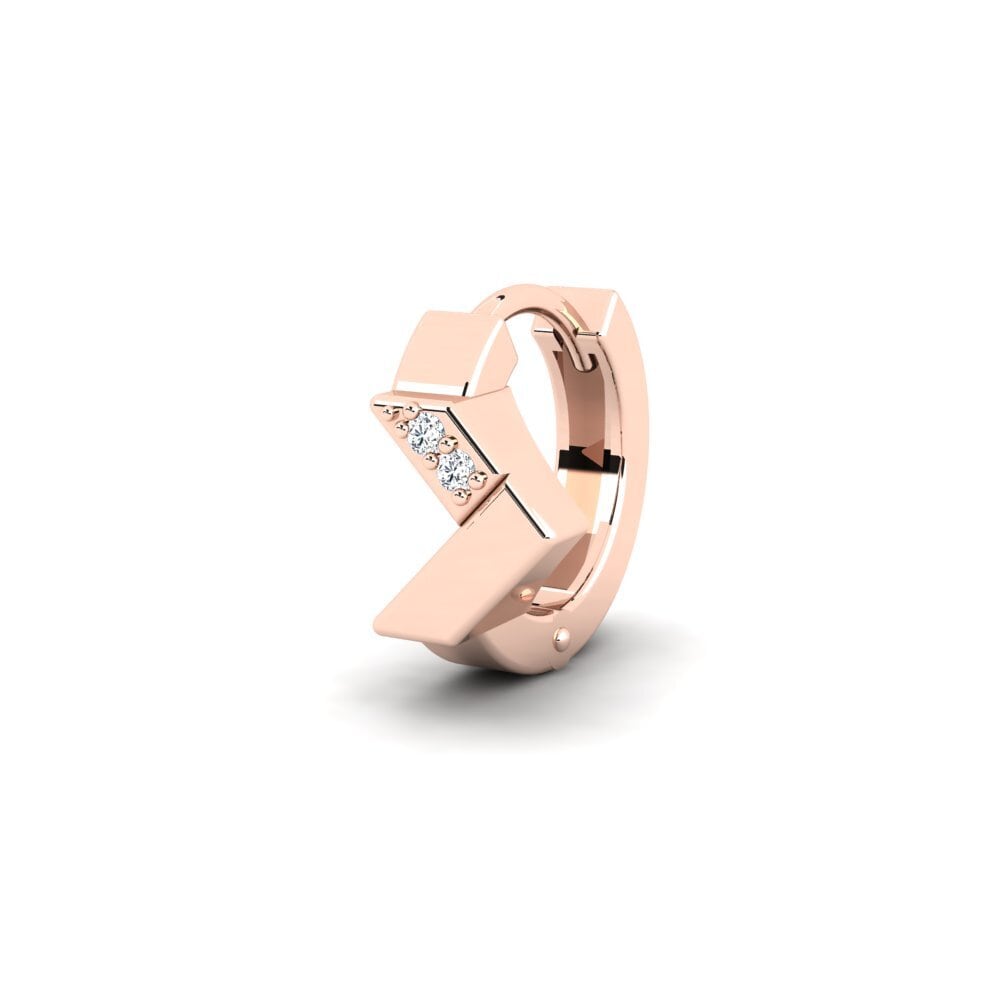 9k Oro Rosa Circonita Pendiente para hombre Samiopoula