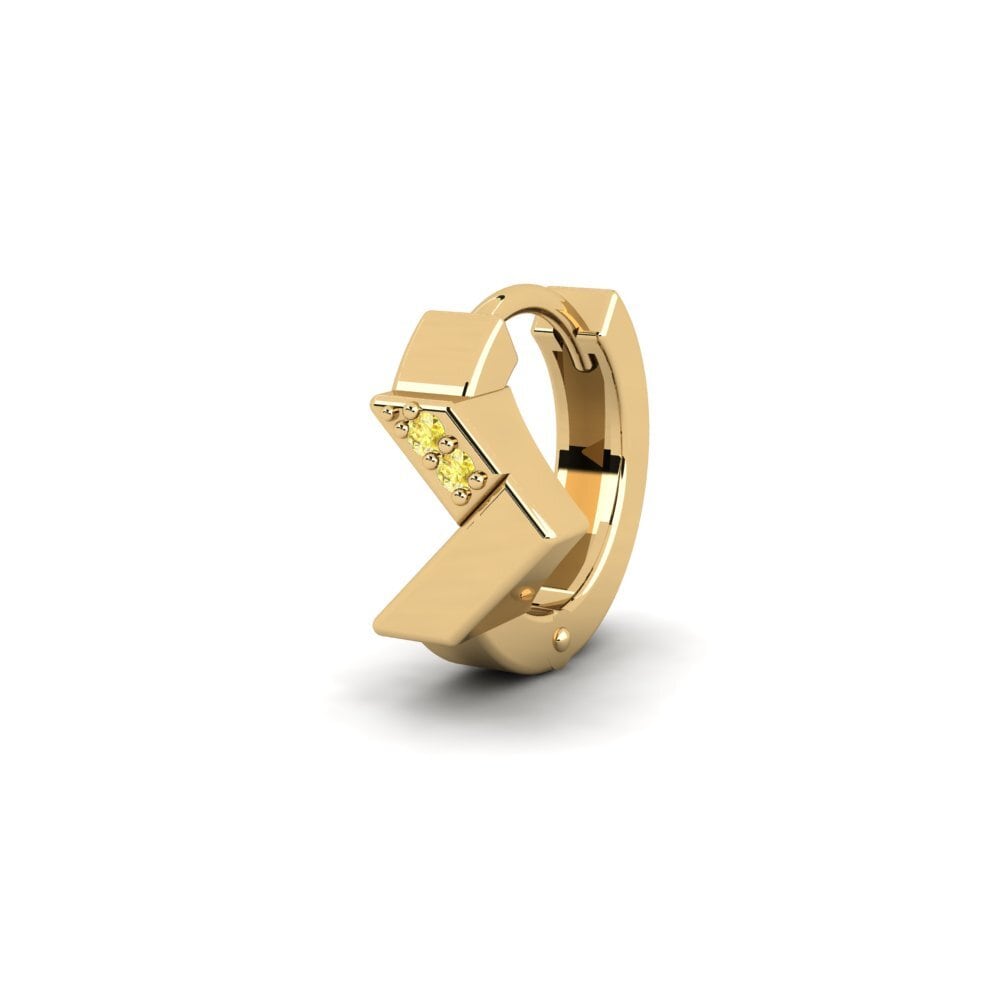 14ct Yellow Gold Yellow Sapphire Men's Earring Samiopoula
