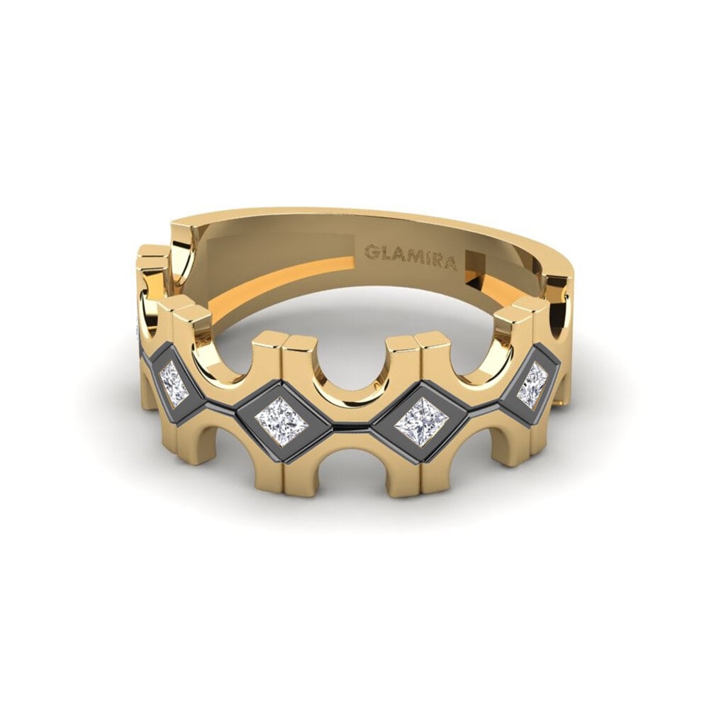 Diamante cultivado en laboratorio Anillo de dedo meñique para hombre Xanthin