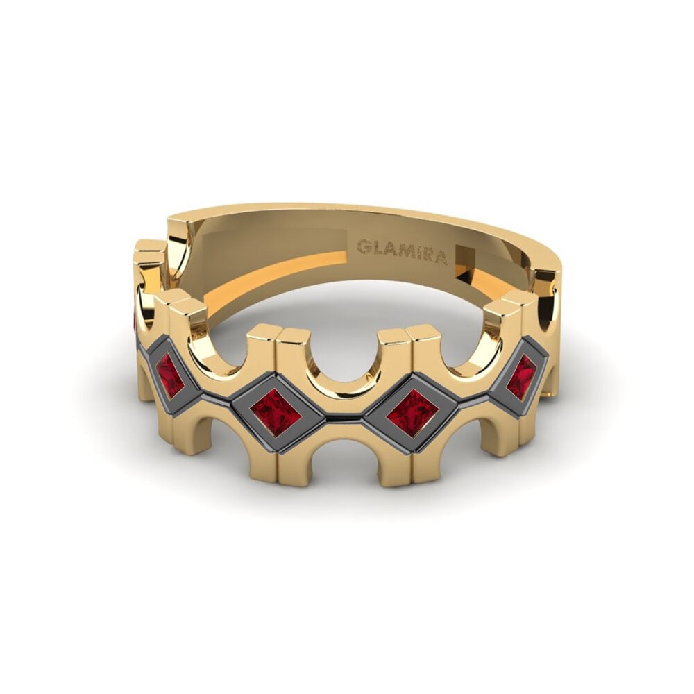 Circonita Roja Anillo de dedo meñique para hombre Xanthin