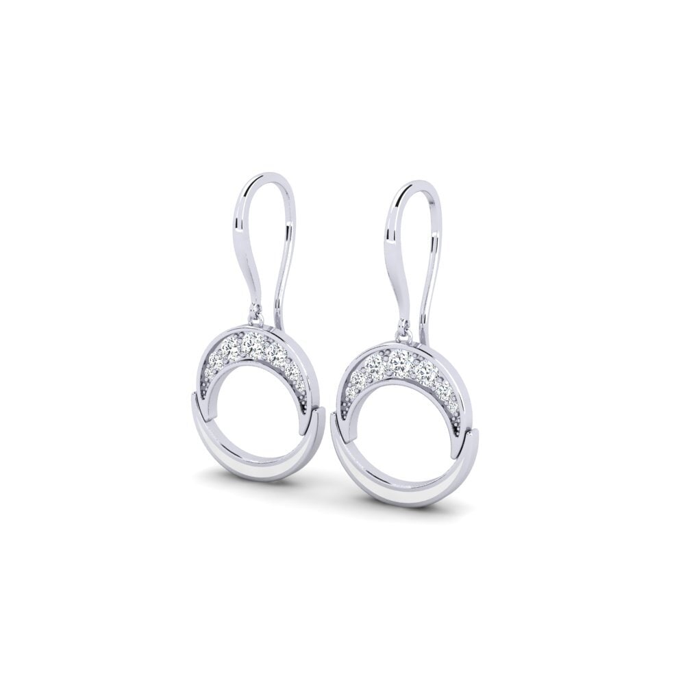 14k Oro Blanco Pendiente de mujer Adachi