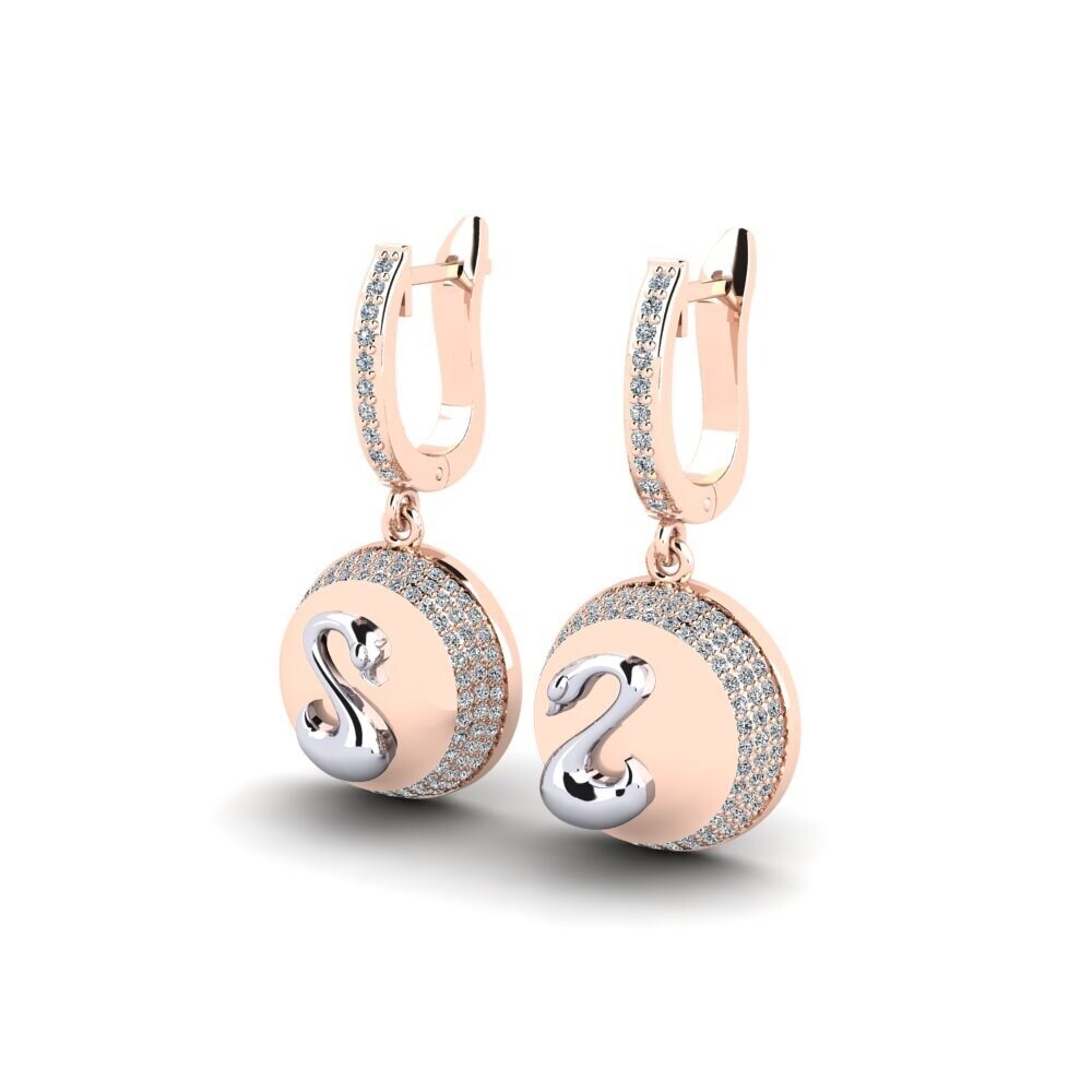 14ct Rose / White Gold Women's Earring Adint