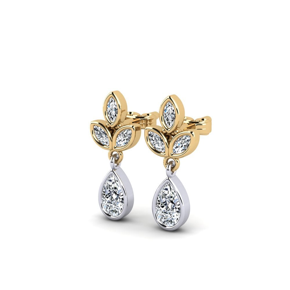 14ct Yellow & White Gold Women's Earring Alogiy