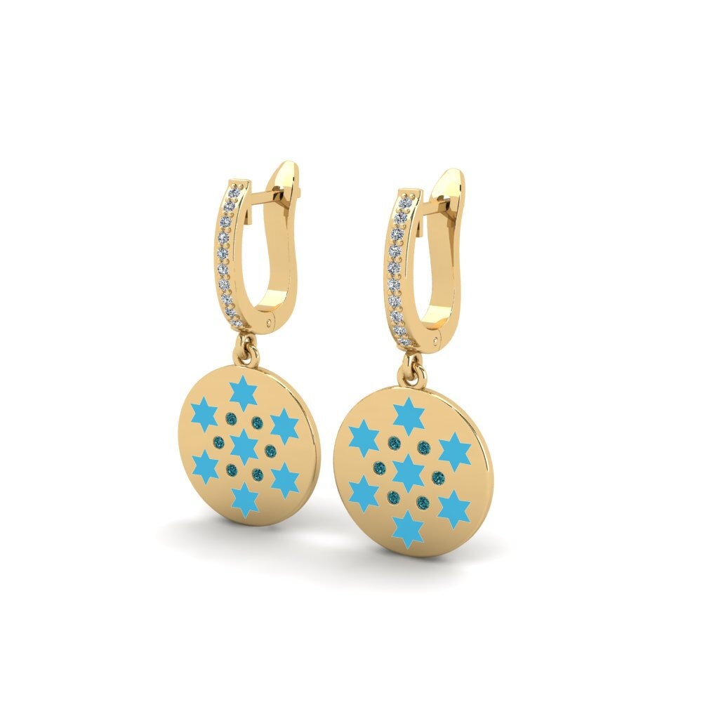Diamante Azul Pendiente de mujer Amnari