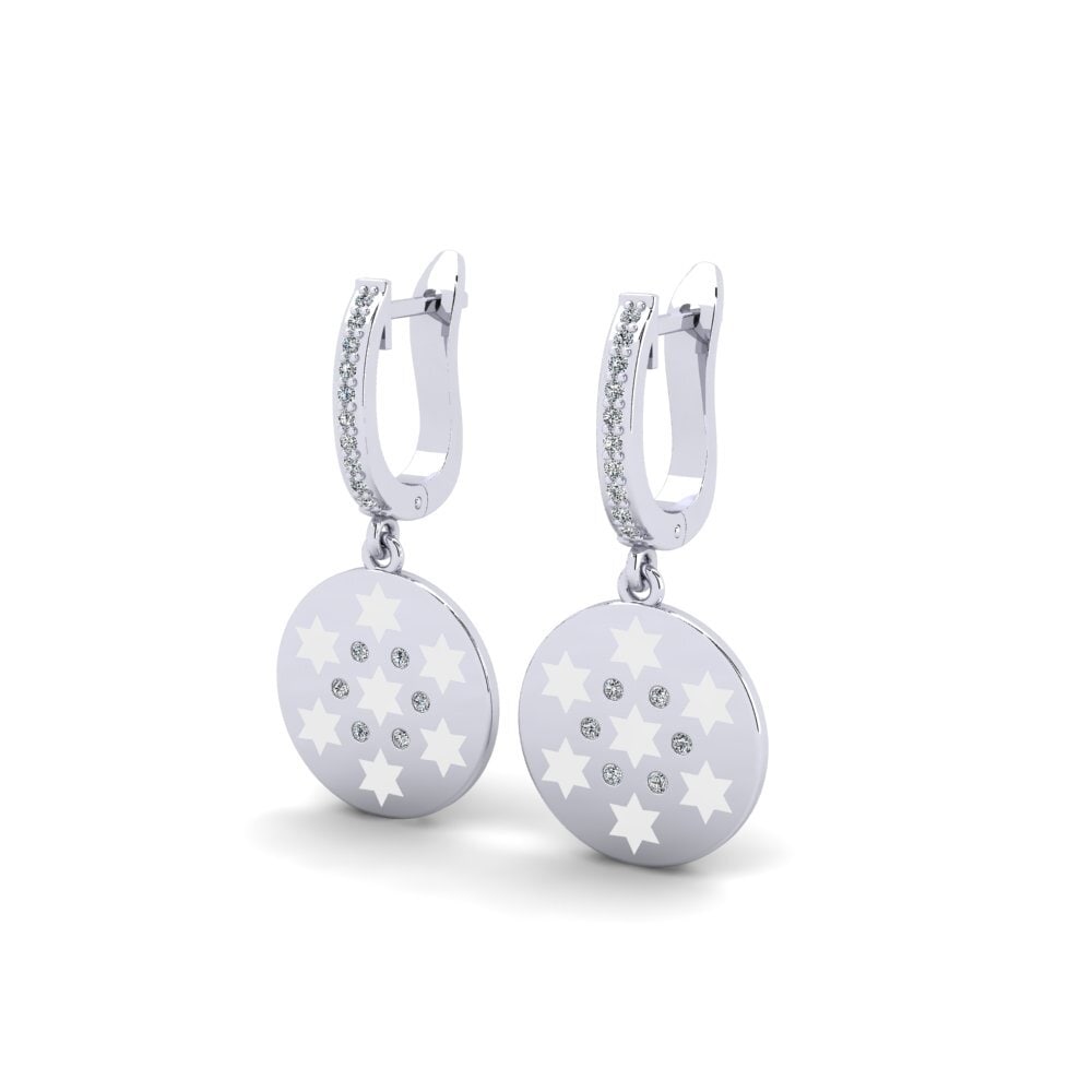 14k Oro Blanco Pendiente de mujer Amnari