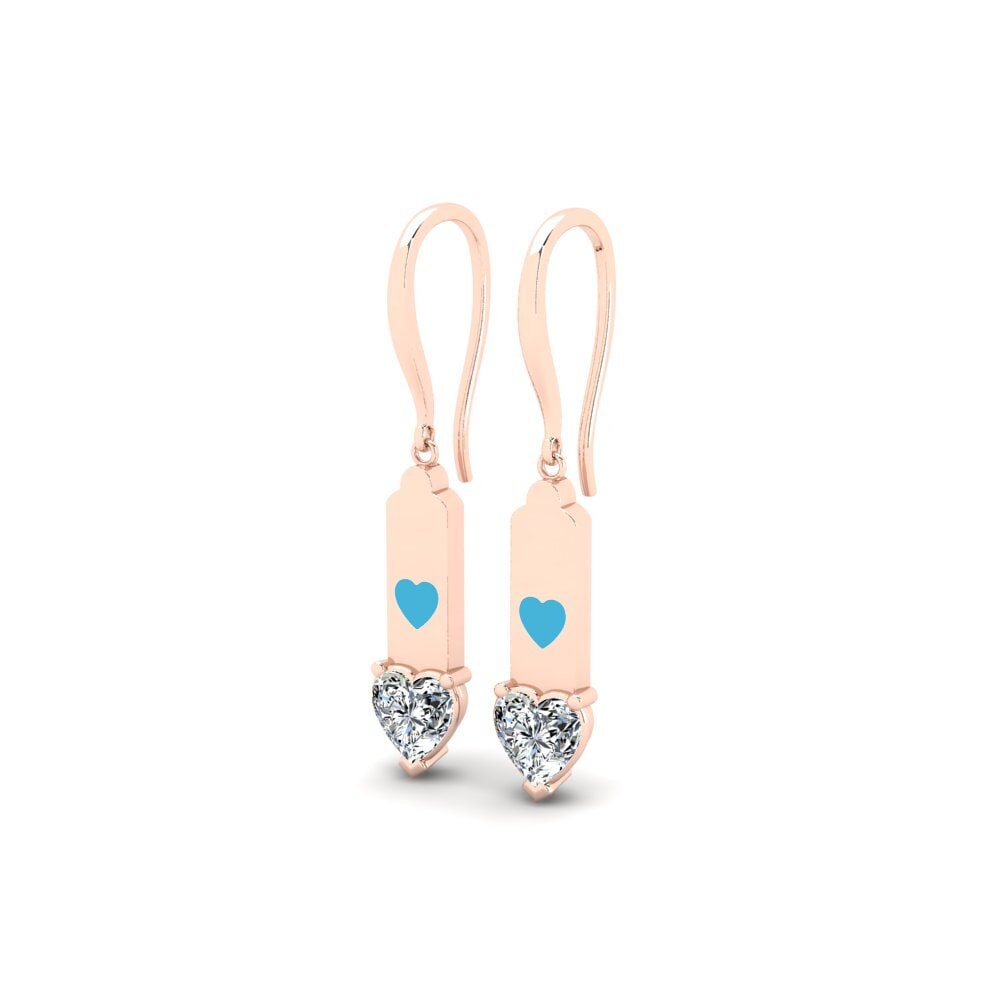 14k Oro Rosa Pendiente de mujer Apin