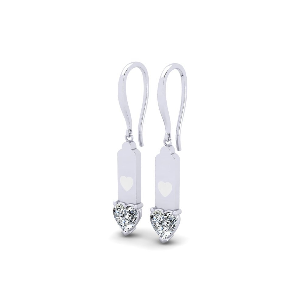 14k Oro Blanco Pendiente de mujer Apin