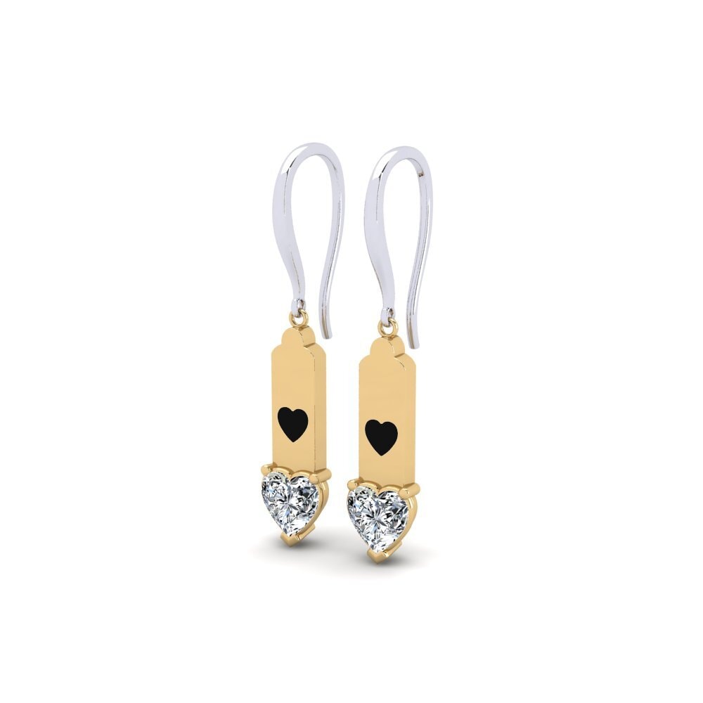 9k Oro Blanco & Amarillo Pendiente de mujer Apin