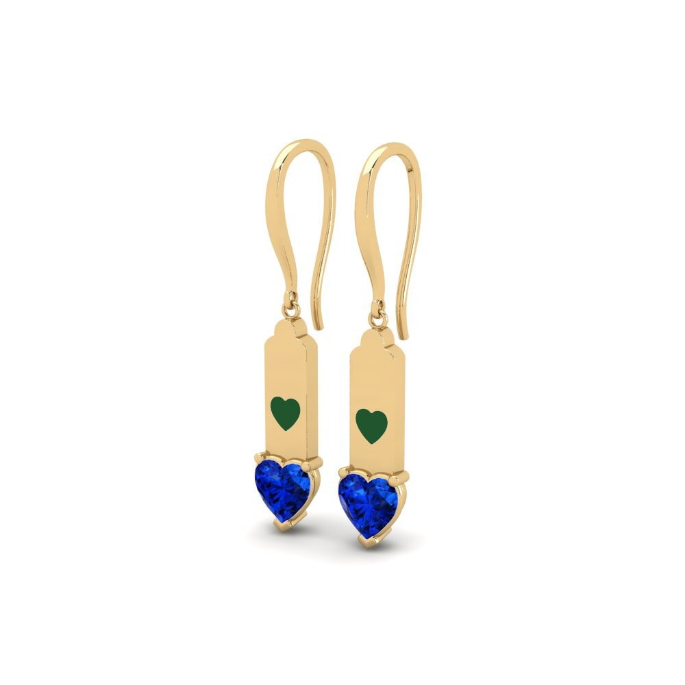 Sapphire (Lab Created) Women's Earring Apin