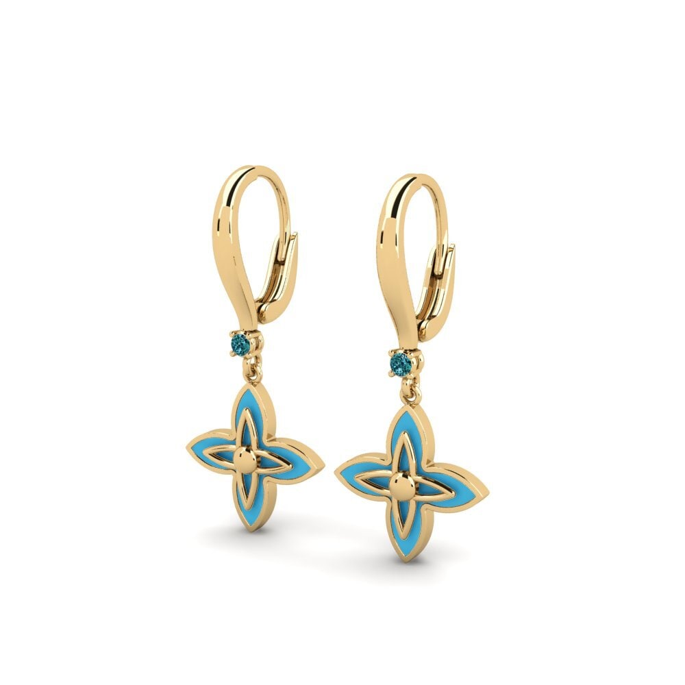 Diamante Azul Pendiente de mujer Arwoltat