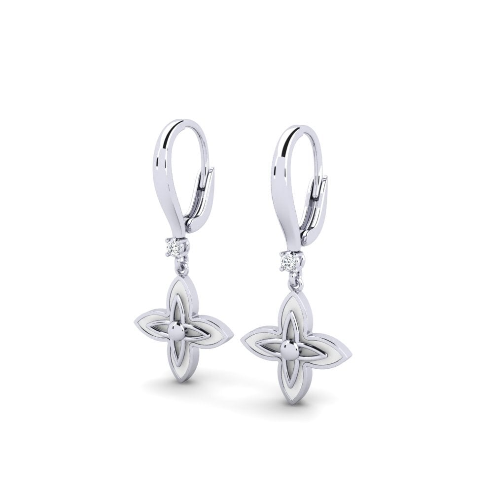 14k Oro Blanco Pendiente de mujer Arwoltat