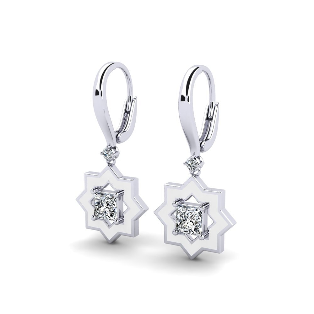 14k Oro Blanco Pendiente de mujer Audinghen