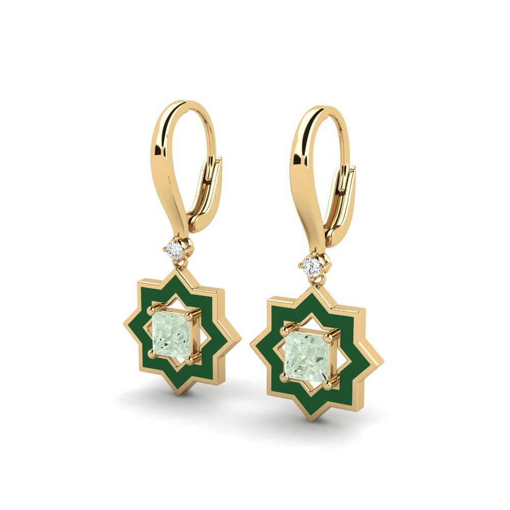 Amatista verde Pendiente de mujer Audinghen