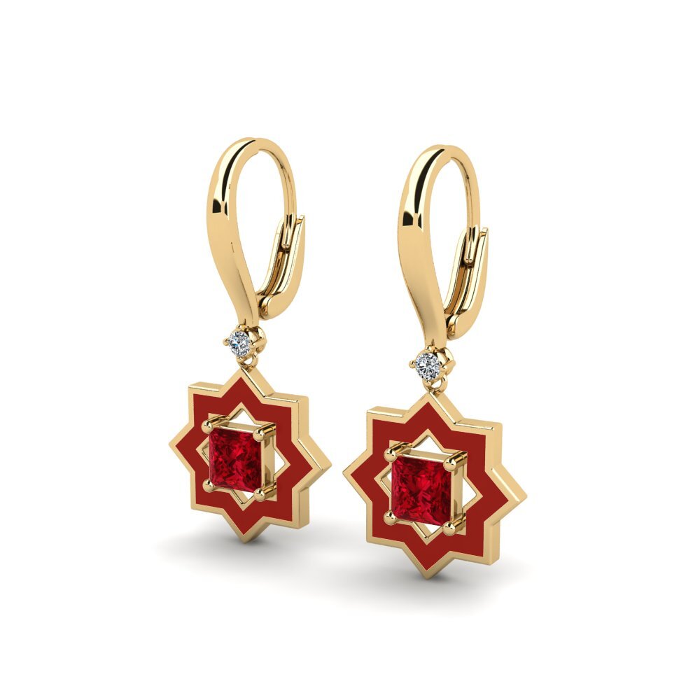 Zircone Rosso Orecchino da donna Audinghen