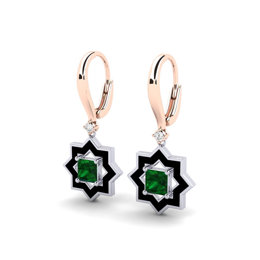 Vermelho & Branco-14K Tsavorite Brincos Feminino Audinghen
