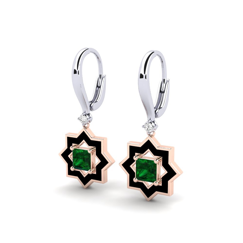 14ct White & Rose Gold Tsavorite Women's Earring Audinghen