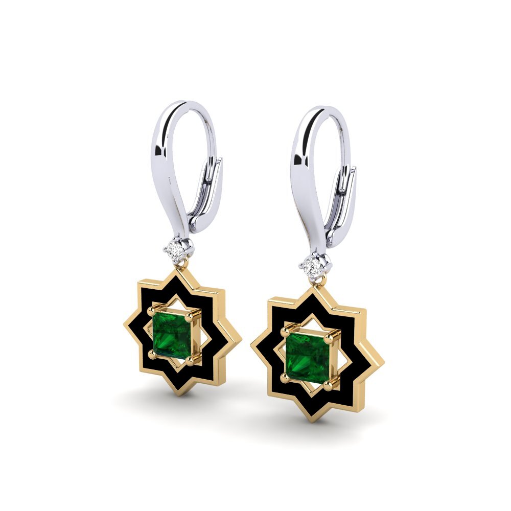 750 Weiß & Gelbgold Tsavorit Damen ohrring Audinghen