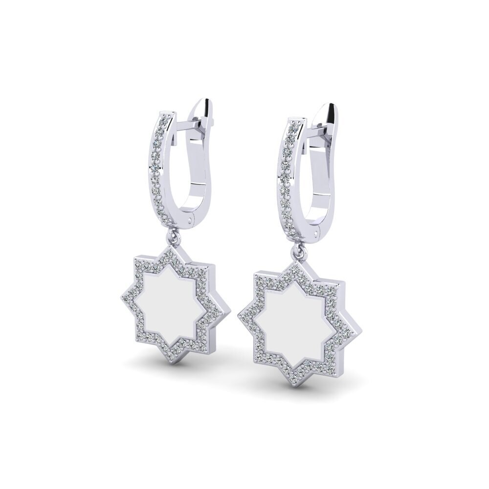 14k Oro Blanco Pendiente de mujer Baigts