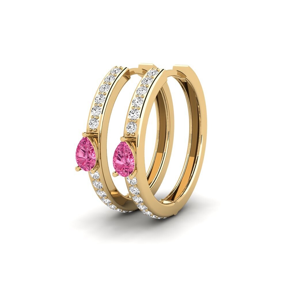 Tourmaline Rose Boucle d'oreille femme Dnepr