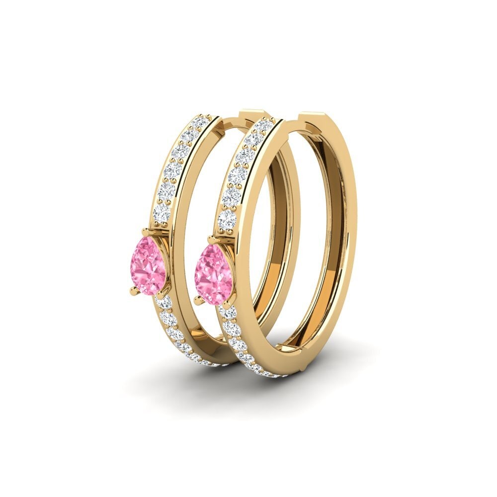 Safira Rosa Brincos Feminino Dnepr