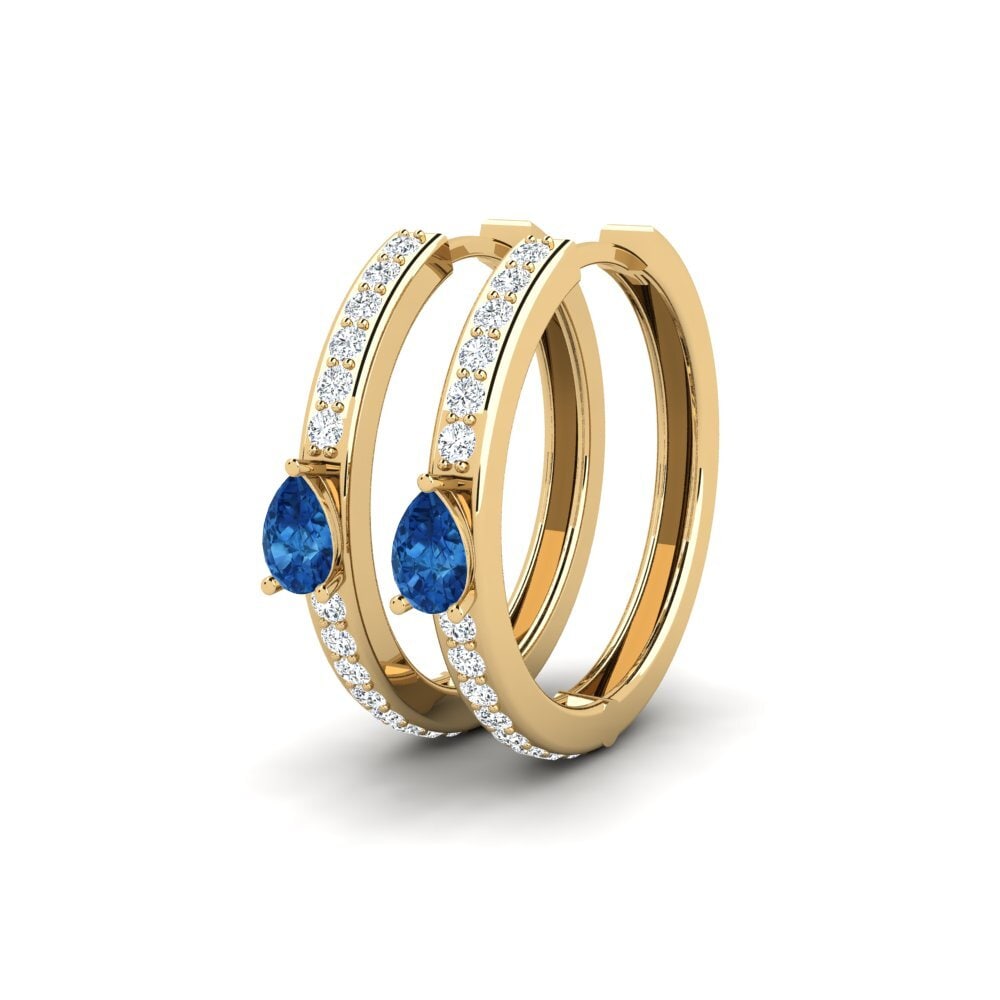 Đá Zirconia Xanh Lam Bông tai nữ Dnepr