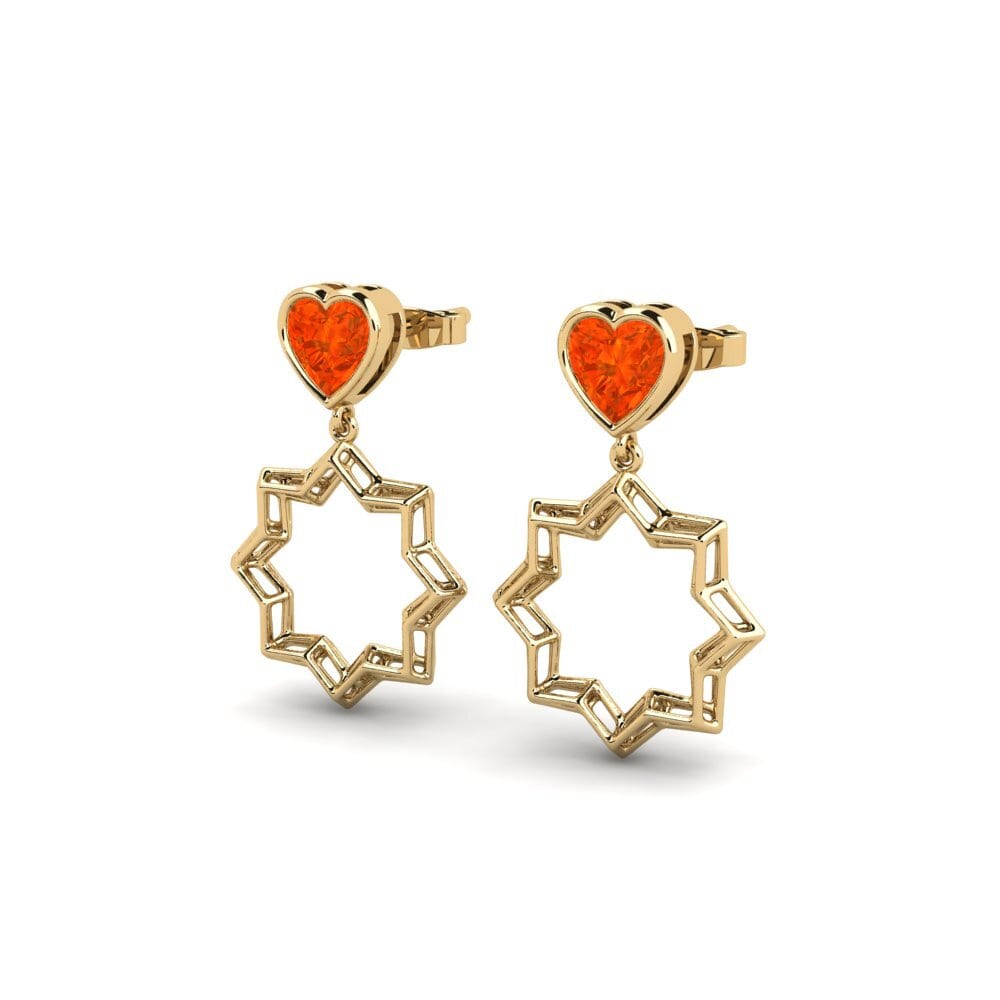 Fire-Opal Women's Earring Elacisum