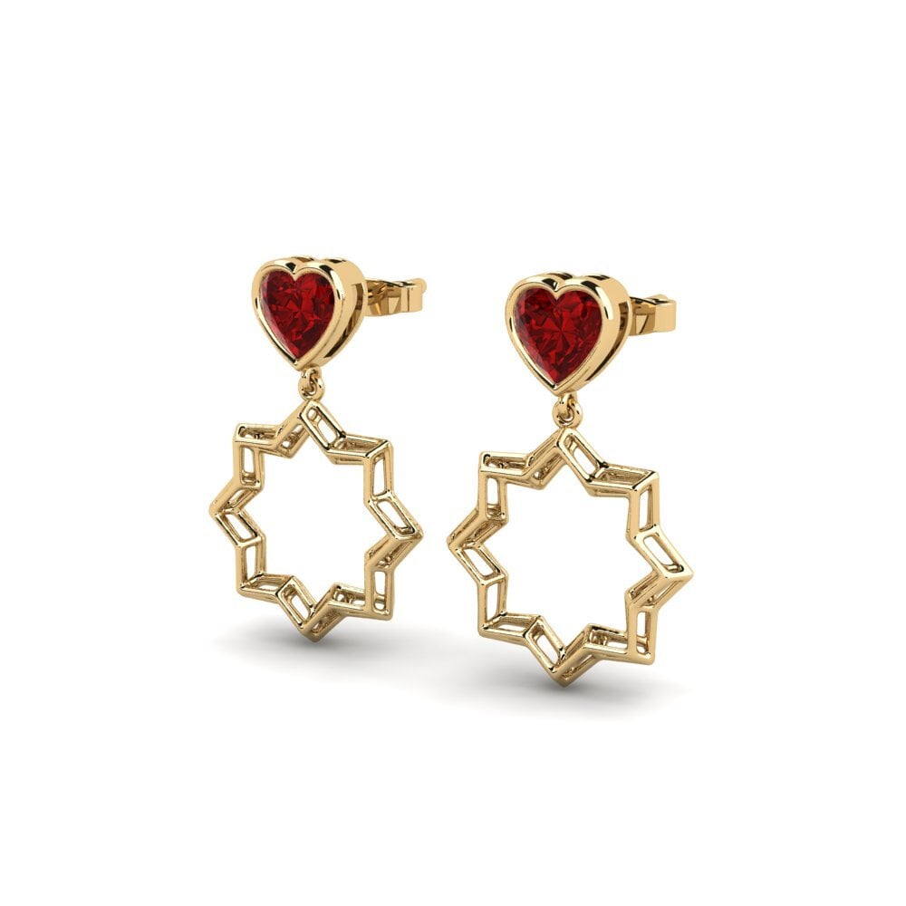 Đá Ruby (Đá nhân tạo) Bông tai nữ Elacisum