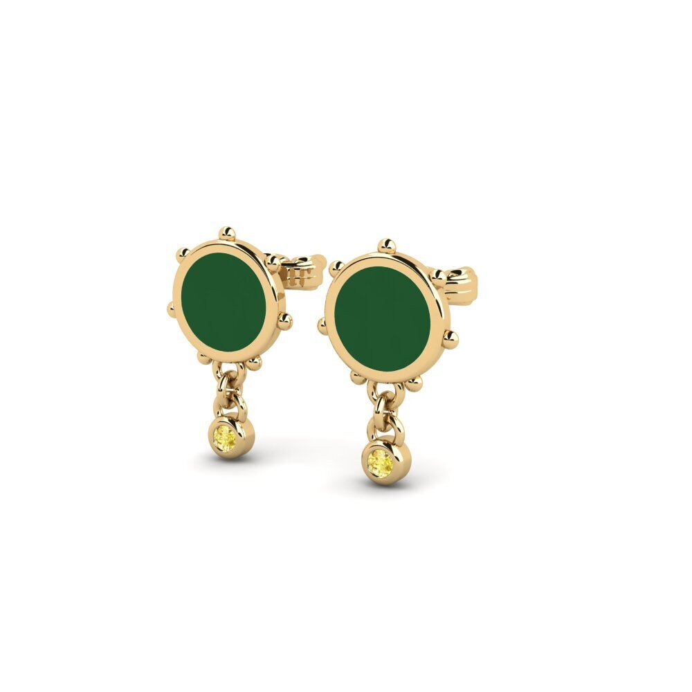 Đá Sapphire Vàng Bông tai nữ Encore