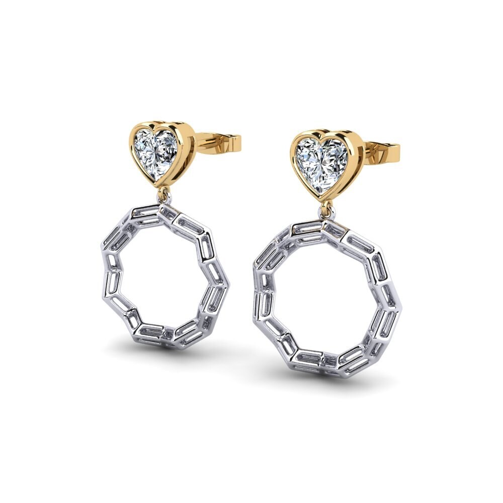9k Oro Blanco & Amarillo Pendiente de mujer Enirugif