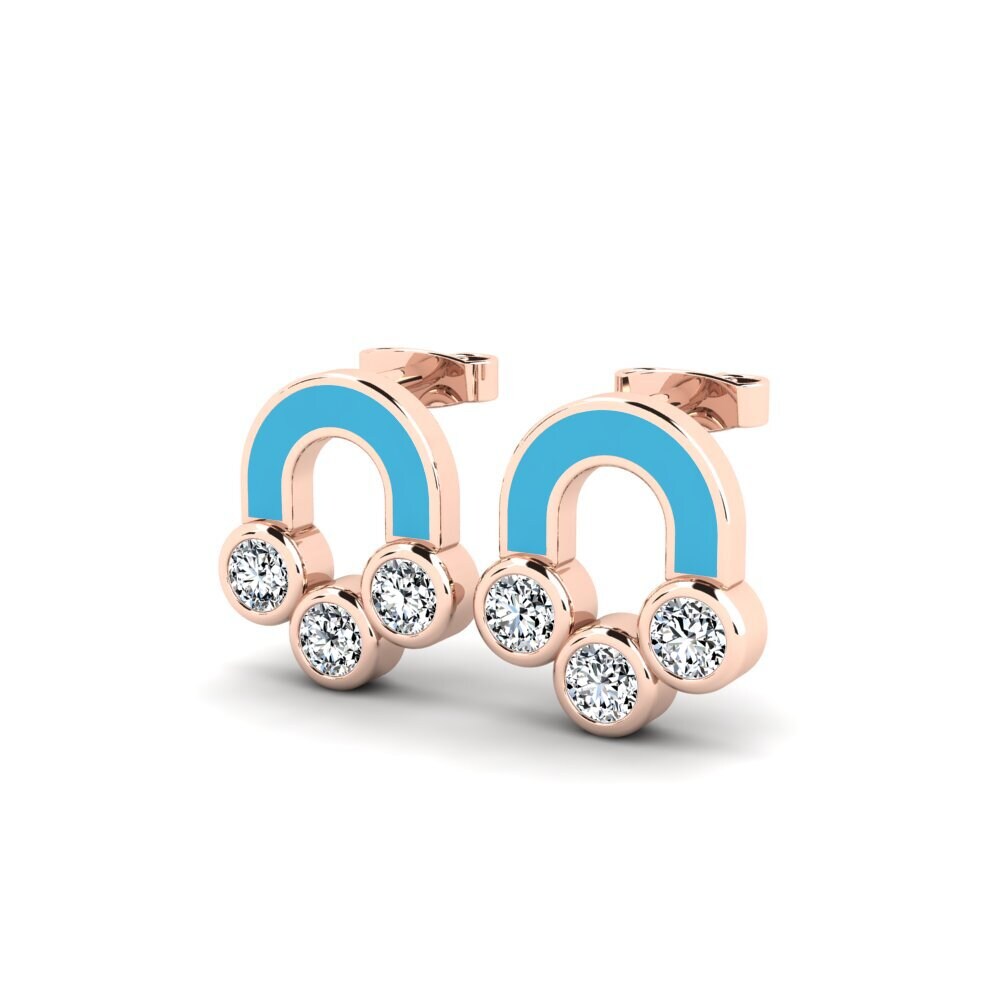 14k Oro Rosa Pendiente de mujer Nerody