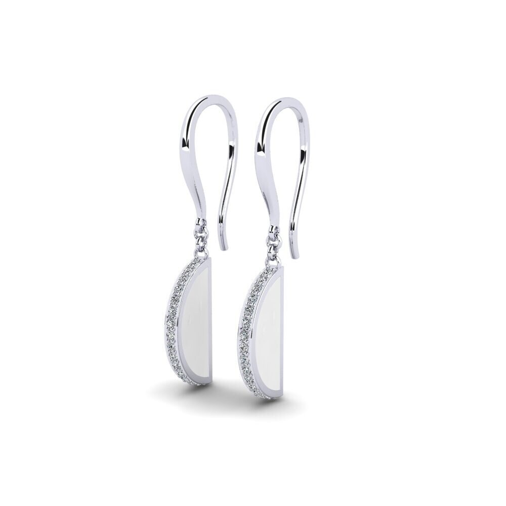 14k Oro Blanco Pendiente de mujer Sterlops