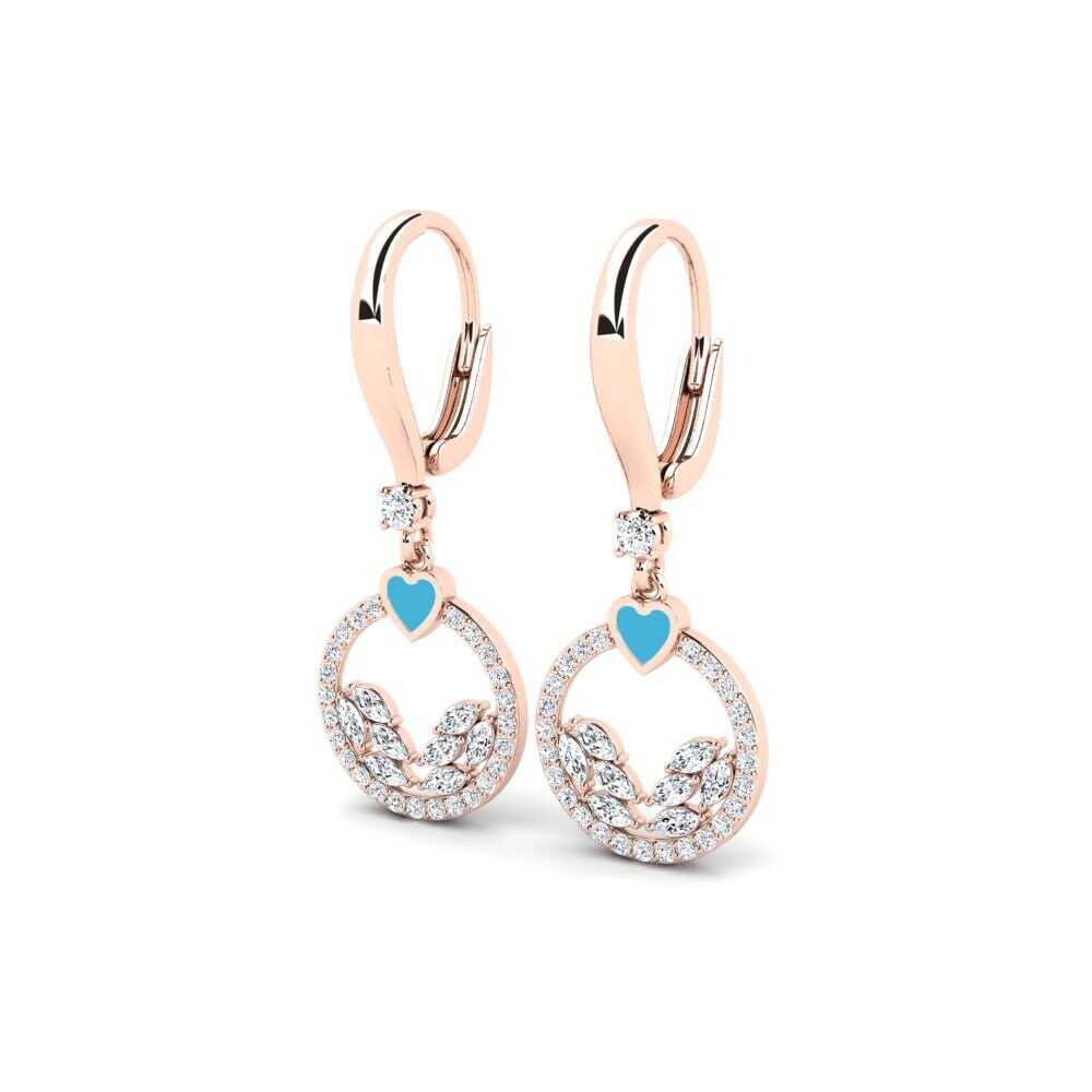 14k Oro Rosa Pendiente de mujer Uhwirosa