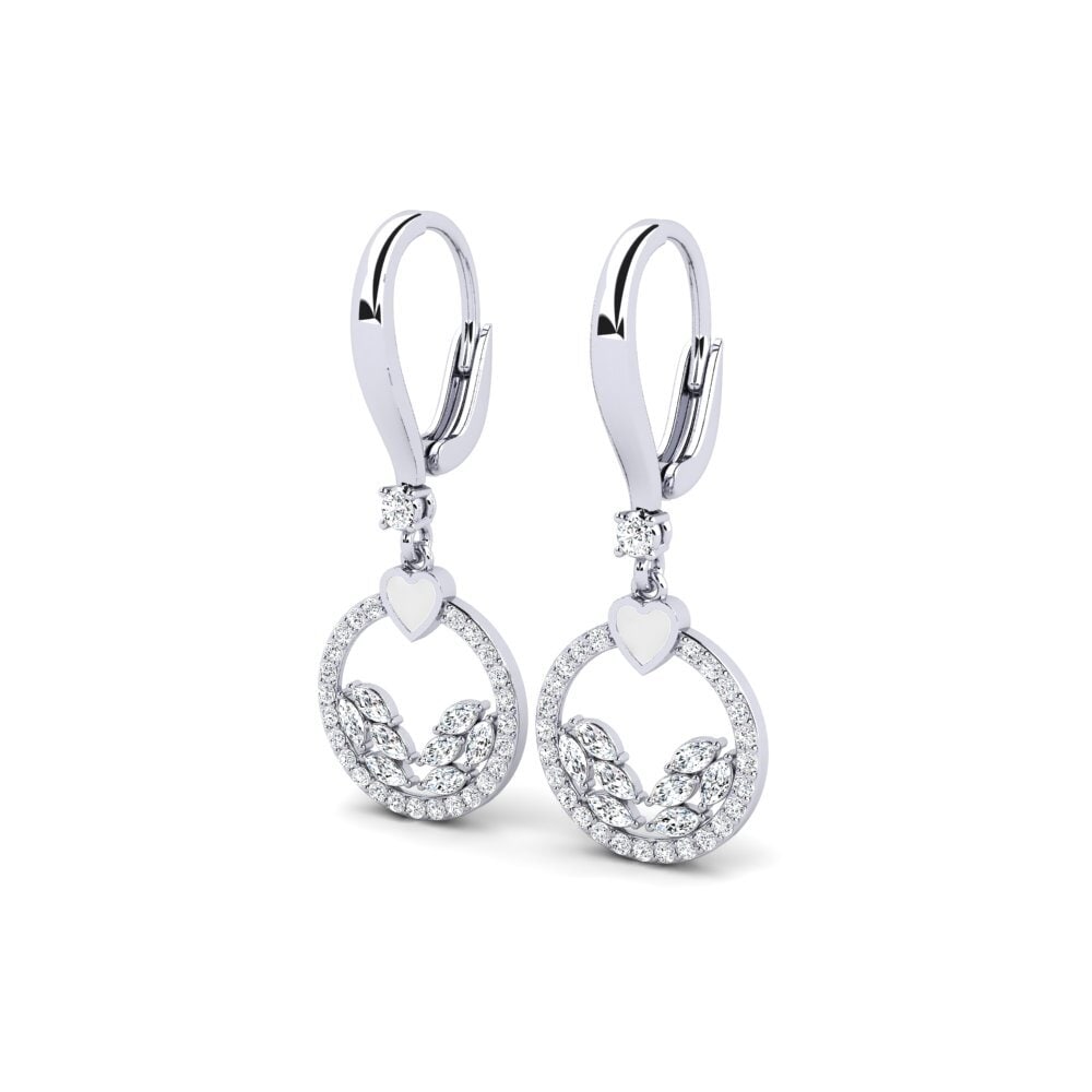 14k Oro Blanco Pendiente de mujer Uhwirosa