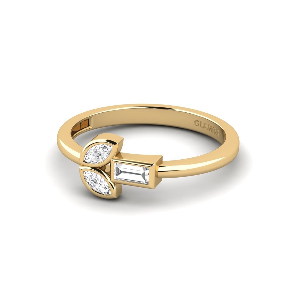 Zafiro blanco Anillo de compromiso Canormess