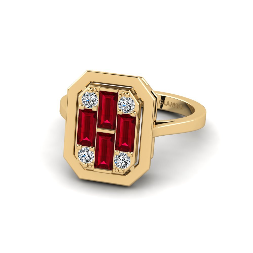 Red Zirconia Engagement Ring Corfa