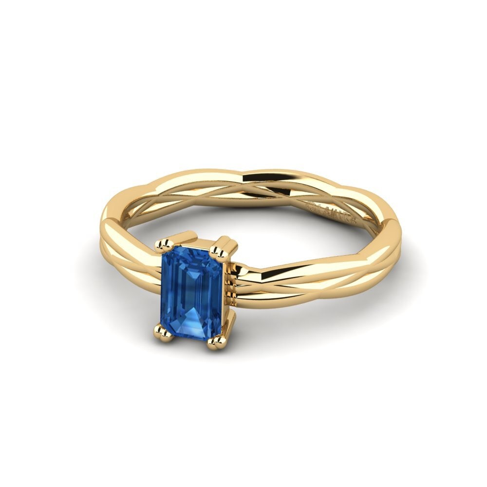 Circonita Azul Oscuro Anillo de compromiso Emarol