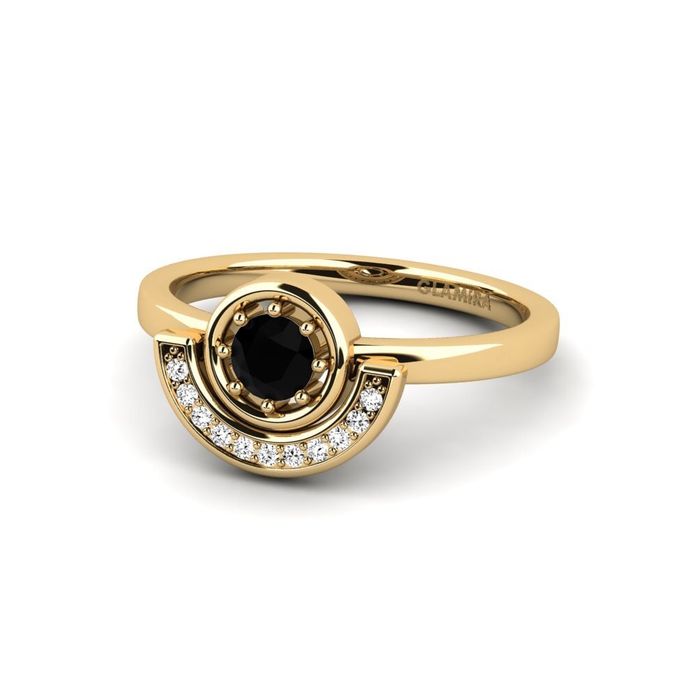 Ónix Negro Anillo de compromiso Erosta