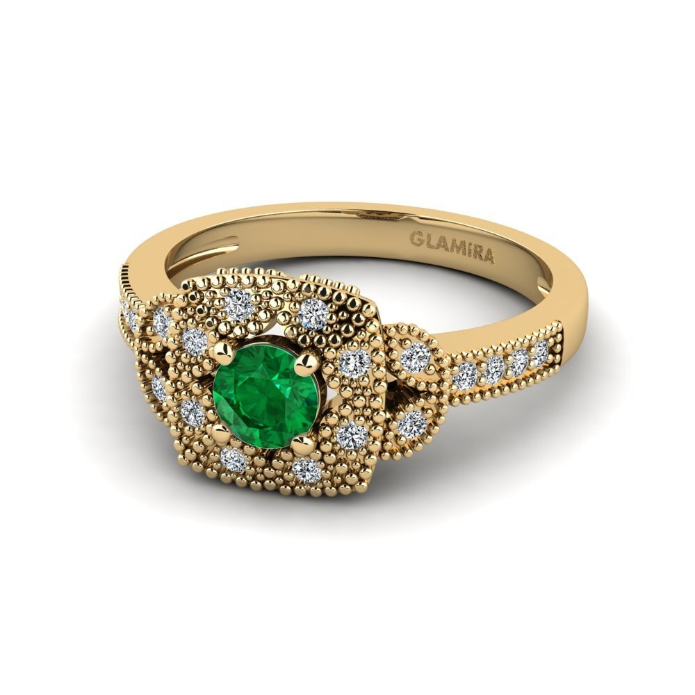 Esmeralda (creada en laboratorio) Anillo de compromiso Jayes